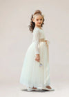 Boho Tulle Scoop Back Flower Girl Dress Ivory - 