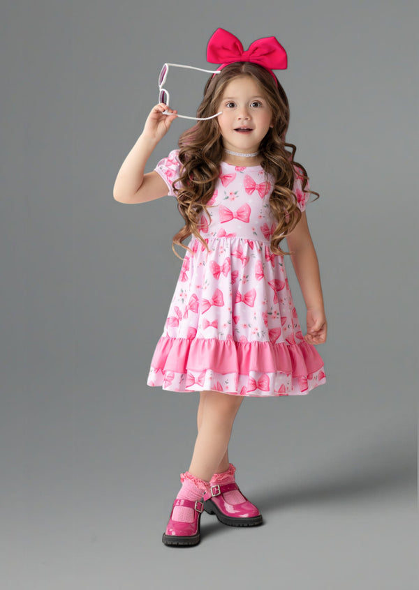 Barbie Inspired Pink Bows Charm Dress