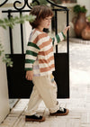 Boys Color Block Multi Stripe Long Sleeve Tee - 