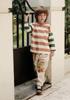 Boys Color Block Multi Stripe Long Sleeve Tee - 