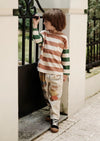 Boys Color Block Multi Stripe Long Sleeve Tee - 