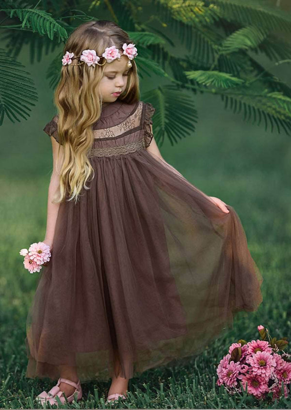 Brown Tulle Dress for Weddings - 3 / Brown Brown Tulle Dress for Weddings - 3 / Brown