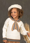 GIRLS - Brown Plaid Sailor Sweater & Skirt Set - Hannah Rose Vintage Boutique