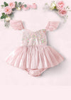 Bubblegum Sparkle Romper || Pink Sequin - 