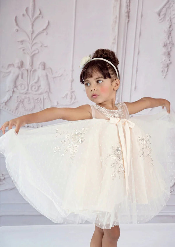 Cala Beaded Lace Satin & Tulle Dress - 