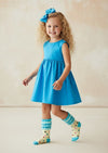 Candy Dot Socks in Bright Blue & Yellow - 