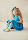 Candy Dot Socks in Bright Blue & Yellow - 