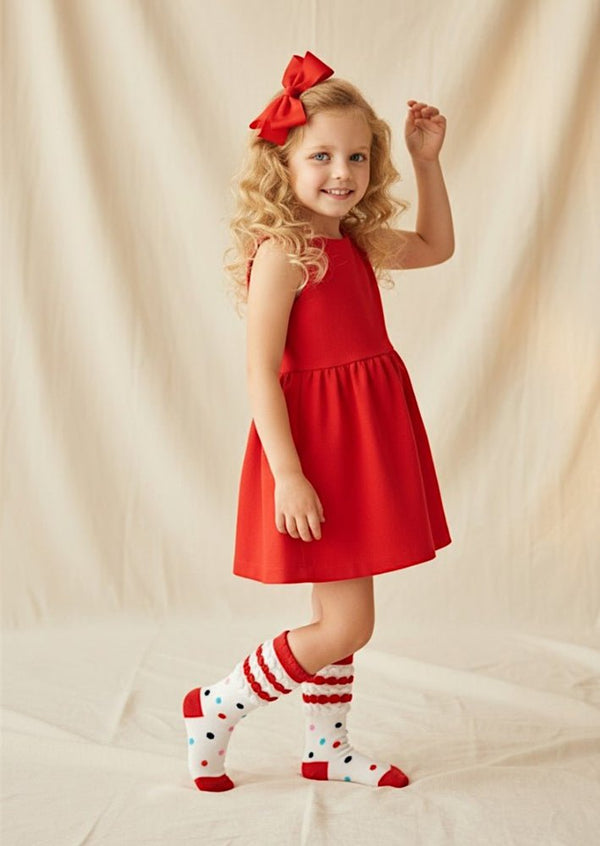 Candy Dot Socks in Red & White - 