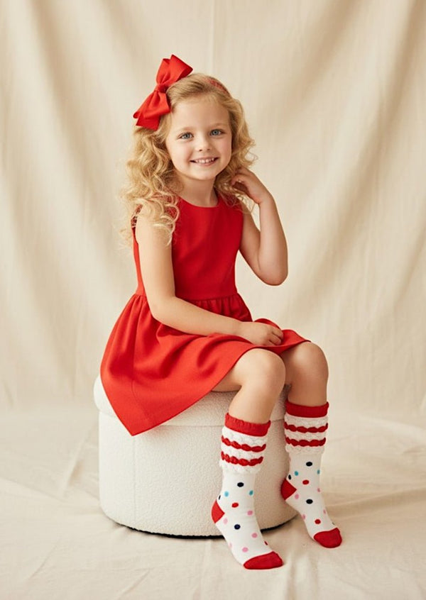 Candy Dot Socks in Red & White - 