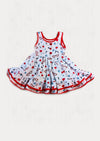 White Candy Hearts Twirl Dress
