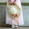 Short Sleeve Tulle Boho Flower Girl Dresses in Blush