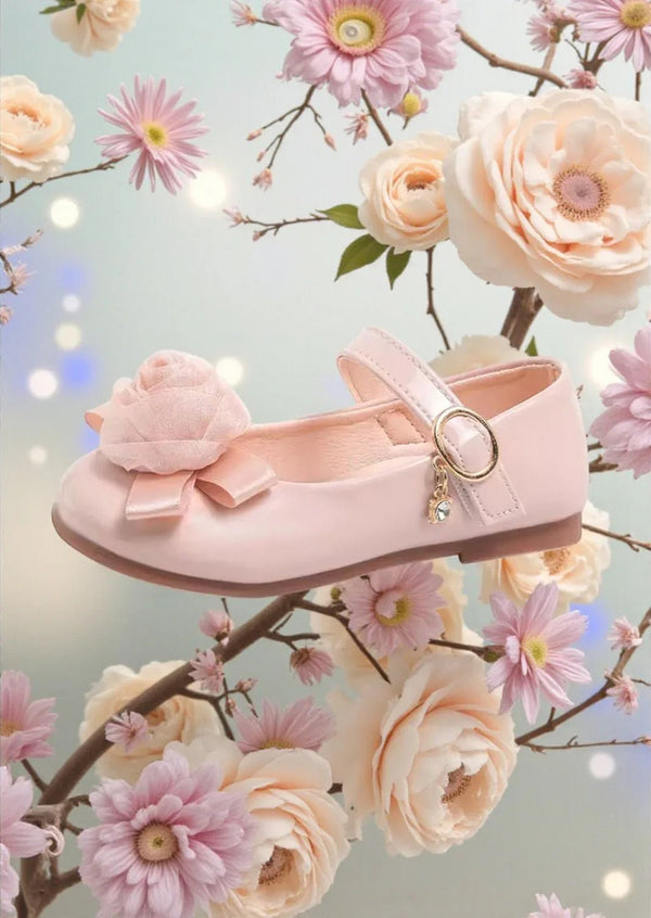 Cecily Rose Flower Girl Flats in Pink - 