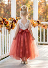 Celine Rust Sleeveless Flower Girl Dress - 