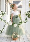 Celine Sage Flutter Sleeve Flower Girl Dress - 