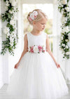 Celine White Sleeveless Flower Girl Dress - 