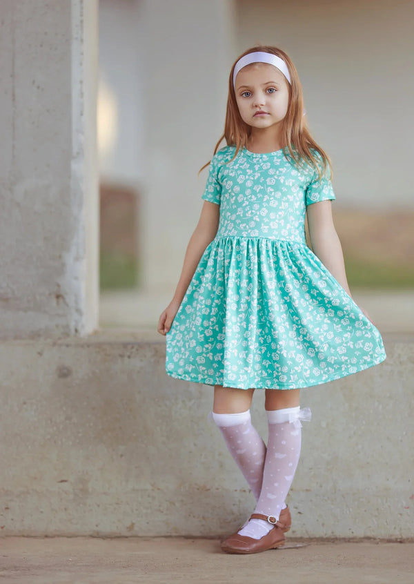 Charlotte Twirl Dress Aqua - 