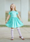 Charlotte Twirl Dress Aqua - 