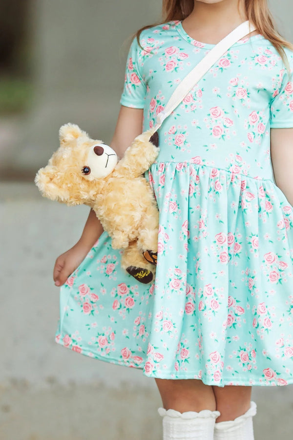 Charlotte Twirl Dress Blue Roses - 