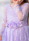 Chiffon Flower & Rhinestone Flower Girl Sash - 