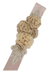 Chiffon Flower & Rhinestone Flower Girl Sash - 