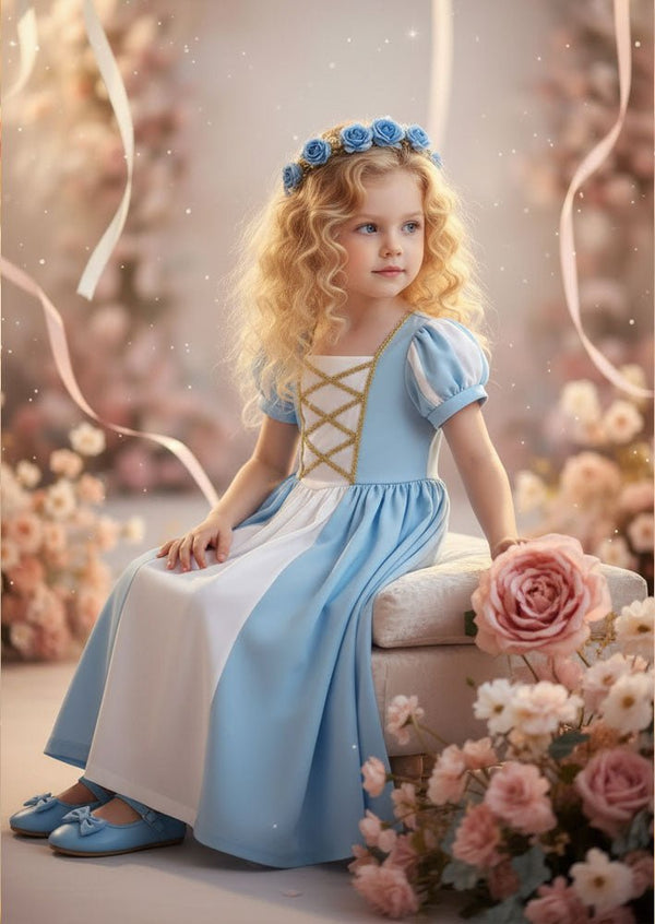 Cinderella Inspired Princess Costume Dress in Blue - 