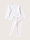 Comfy Cotton Girls Pajama Set in White