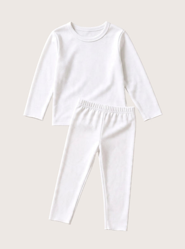 Comfy Cotton Girls Pajama Set in White