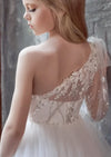 Elegant White Cold Shoulder Sequin Flower Girl Ball Gown