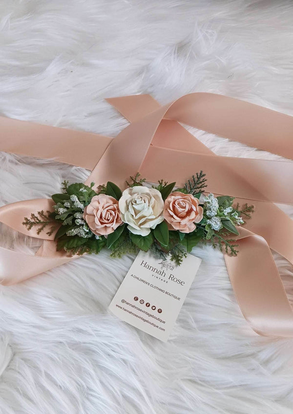 Custom Bridal Flower Girl Flower Sash Belt - Hannahrosevintageboutique.com Custom Bridal Flower Girl Flower Sash Belt - Hannahrosevintageboutique.com