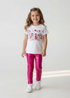 Disneyland Tee & Hot Pink Lame' Leggings