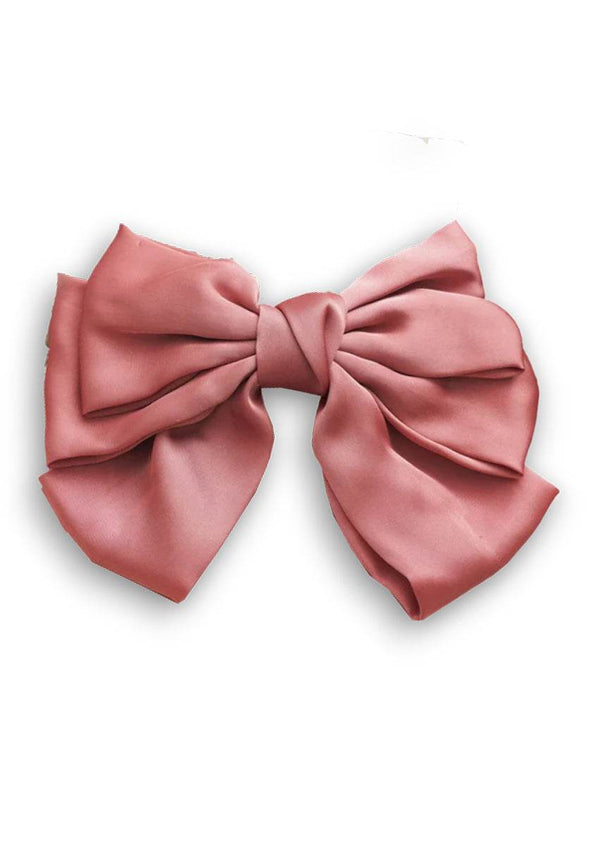 Dusty Rose Satin Bow - 