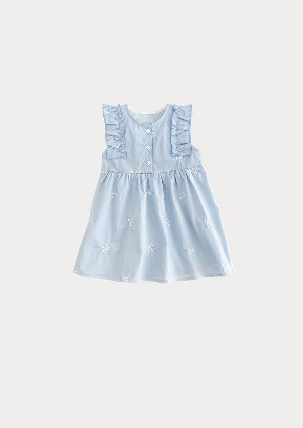 Toddler Girl Blue Dress - Baby Girl Birthday Dress