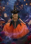 Enchanted Harvest Witch Gown – Orange, Green & Black - 