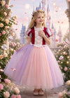 Enchanted Rose Garden Princess Gown – Pink, Lavender & Gold - 