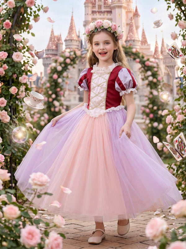 Enchanted Rose Garden Princess Gown – Pink, Lavender & Gold - 