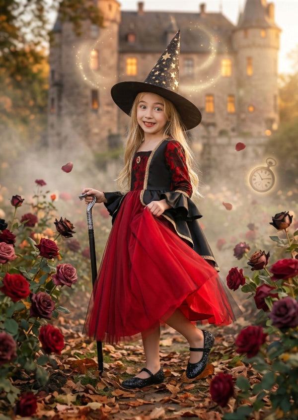 Enchanted Witch Princess Gown – Red & Black - 