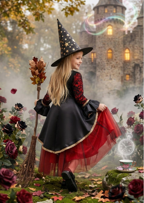 Enchanted Witch Princess Gown – Red & Black - 