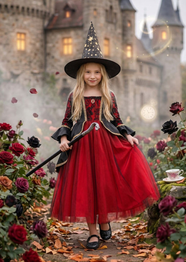 Enchanted Witch Princess Gown – Red & Black - 