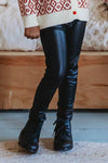 Faux Leather Trousers || Black - 