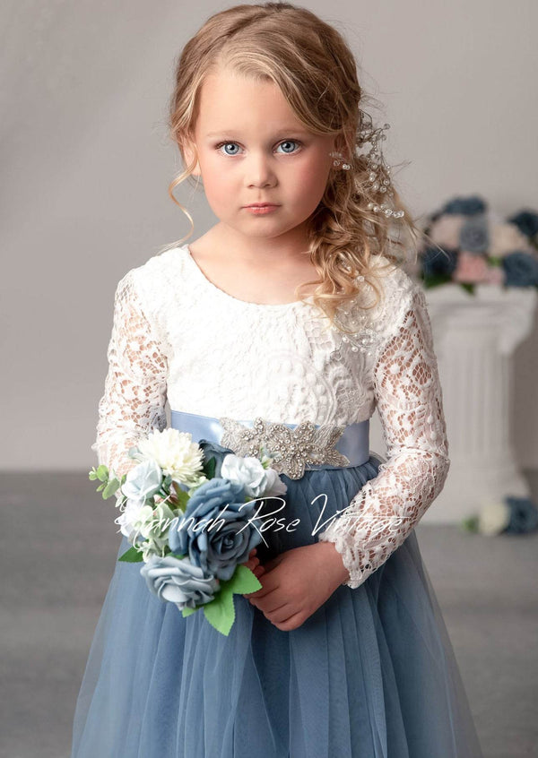 Flower Leaves Crystal Rhinestone Sash & Headband - 