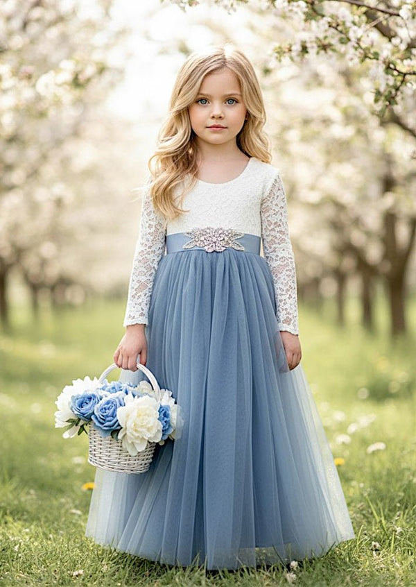 Flower Leaves Crystal Rhinestone Sash & Headband - 