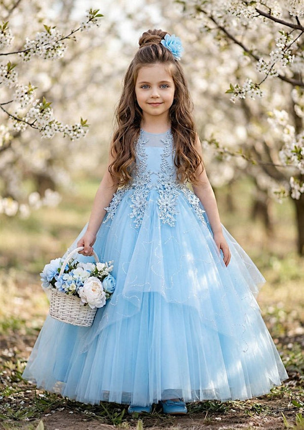 girls blue floral dress Francesca Dress Blue