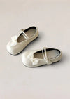 French Kiss Flower Girl Flats in Beige - 