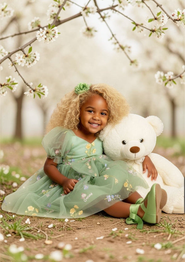Garden Fairy Dress in Sage Green - 