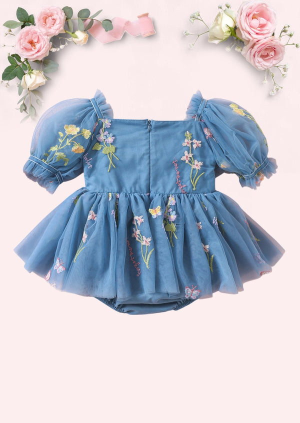 Garden Fairy Floral Romper Blue - 