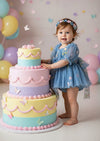Garden Fairy Floral Romper Blue - 