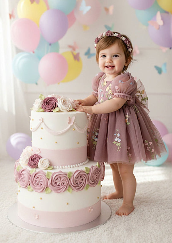Garden Fairy Floral Romper Dusty Rose - 
