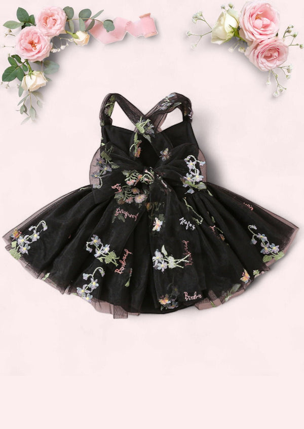 Garden Fairy Floral Tie Back Romper Black - 