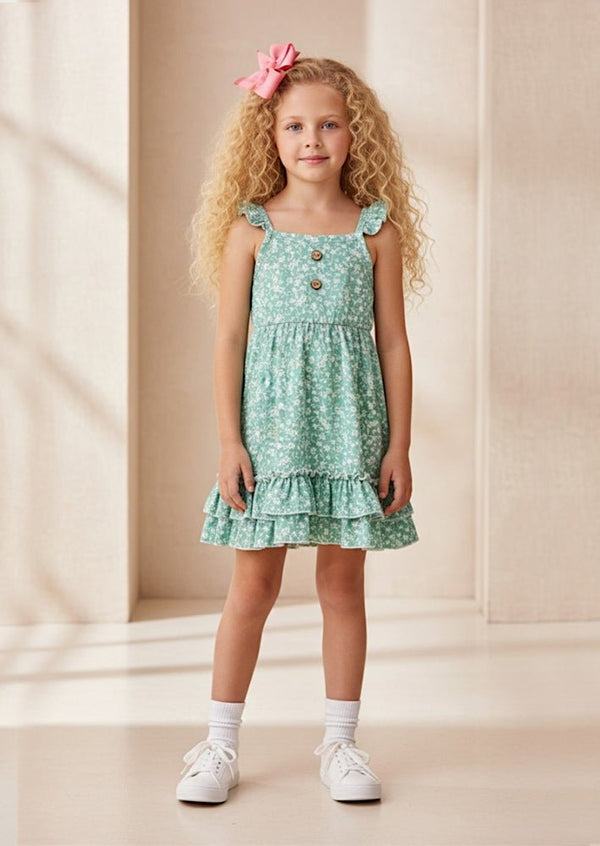 Garden Twirl Dress in Green - 