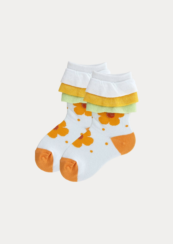 Glitter Dot Flower Socks Gift Box - 3 Pack